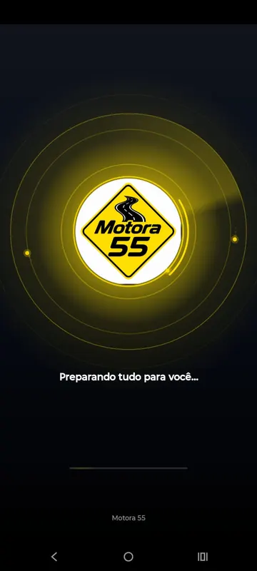 Tela do aplicativo com a categoria 55Moto